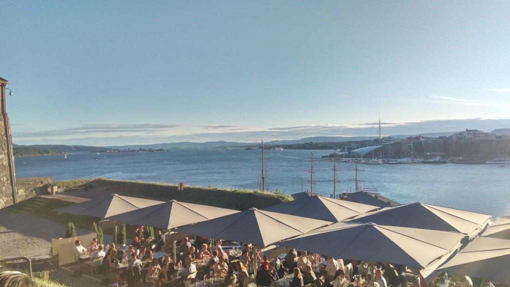 Utsikt over Festningen Uterestaurant, som lå et platå lenger nede.